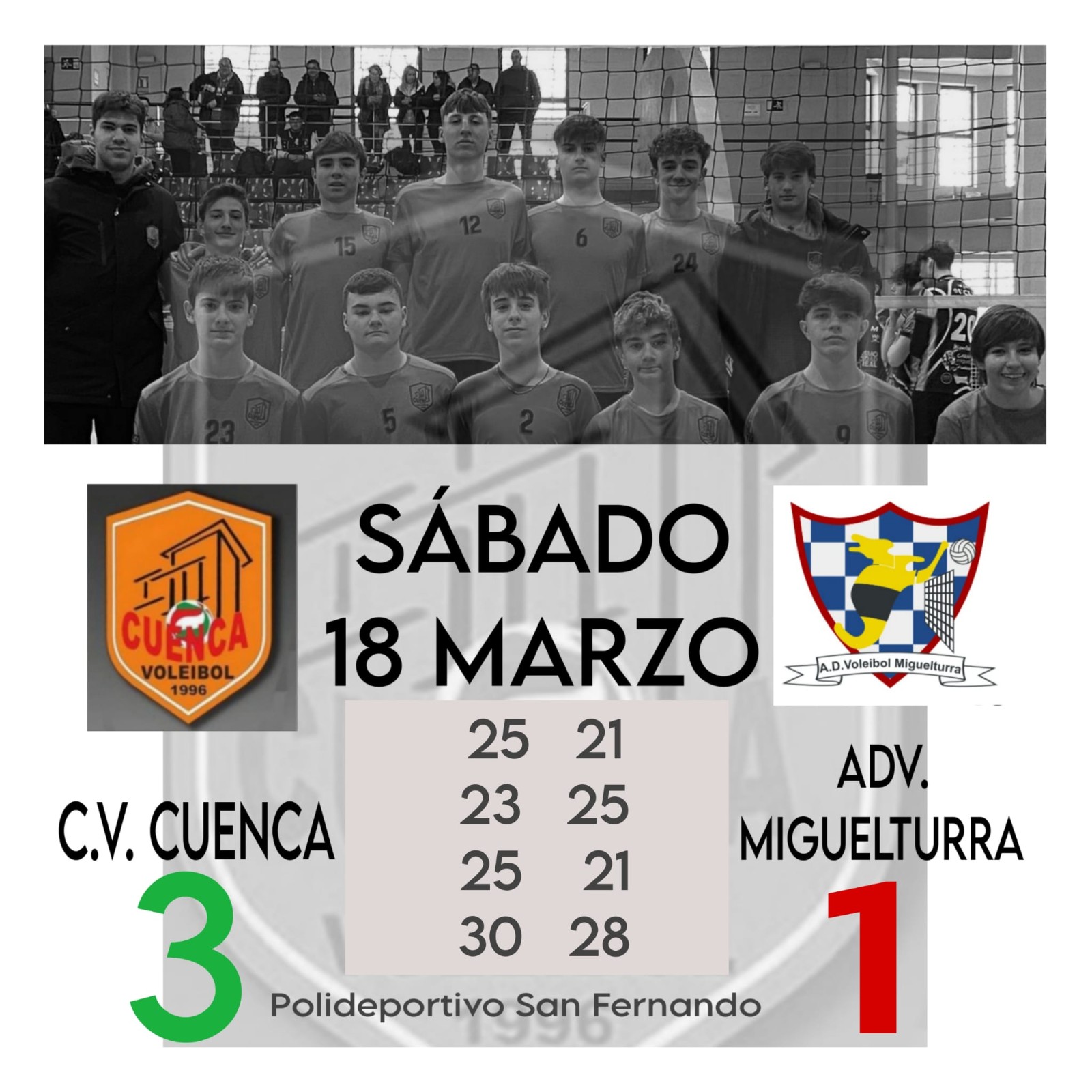 EL EQUIPO CADETE CONSIGUE LA CLASIFICACIÓN AL CAMPEONATO DE ESPAÑA